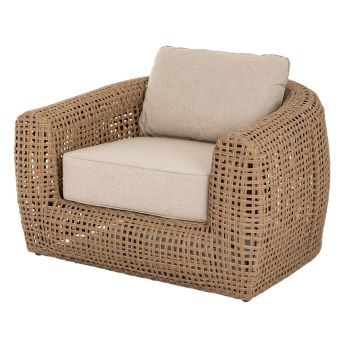 Bloom Collection Outdoor Large Lounge Chair - Metal - L108 x W116 x H72 cm - Brown