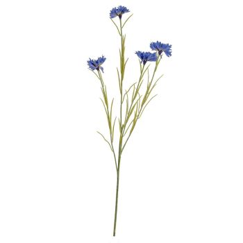 Cornflower Stem Artificial Flower - Plastic - L20 x W20 x H77 cm - Blue