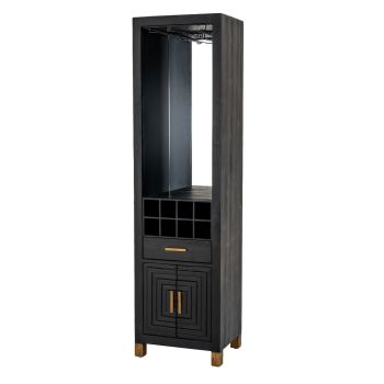 Lennox Drinks Unit - Wood - L39 x W50 x H183 cm - Black
