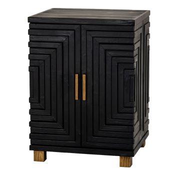 Lennox 2 Door Side Cupboard - Wood - L43 x W49 x H67 cm - Black