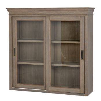 Delphine Collection Sliding Glass Dresser Top - Wood - L38 x W126 x H120 cm - Brown