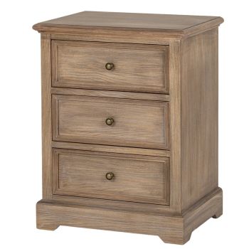 Delphine Collection 3 Drawer Chest - Wood - L38 x W50 x H65 cm - Brown