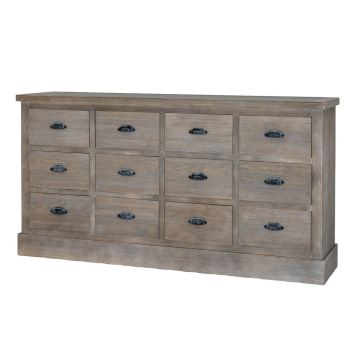 Haldon Collection 12 Drawer Chest - Wood - L40 x W170 x H88 cm - Brown