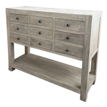 Haldon Collection 9 Drawer Chest with Shelf - Wood - L40 x W110 x H88 cm - Brown