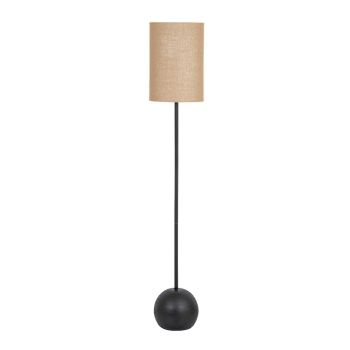 Cannon Floor Lamp with Hessian Shade - Metal - L26 x W26 x H151 cm - Black