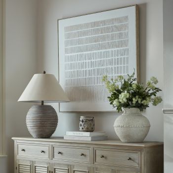 Sola Textured Line Canvas in Frame - Wood - L4 x W100 x H100 cm - Brown