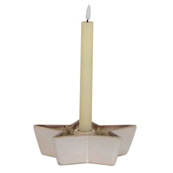 Small Solace Star Candle Holder - Ceramic - L19 x W19 x H5 cm - White