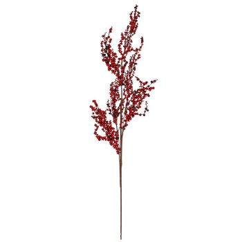 Large Winter Branch Spray with Red Berries - Plastic - L30 x W30 x H76 cm