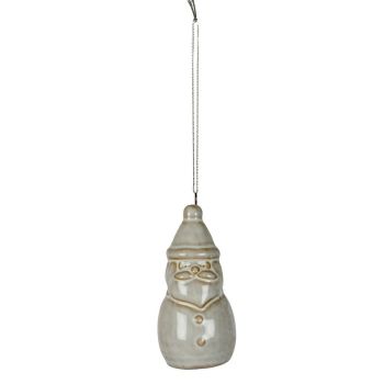 Charm Santa Tree Decoration - Ceramic - L4 x W4 x H9 cm - White