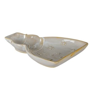 Alora Snowman Dish - Ceramic - L15 x W21 x H3 cm - White