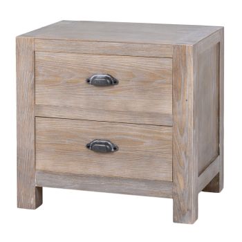 Haldon Collection 2 Drawer Bedside Table - Wood - L40 x W55 x H53 cm - Brown