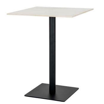 Romanby Stone Square Dining Table - Metal - L60 x W60 x H78 cm - White