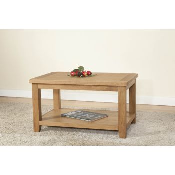 Shrewsbury Standard Coffee Table with Shelf - L60 x W90 x H50 cm - Oak