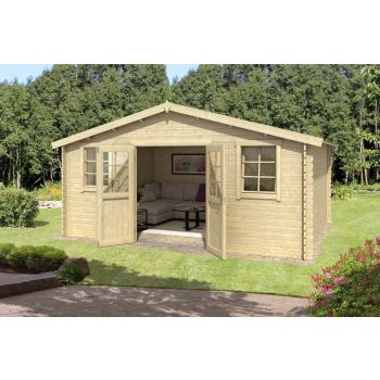 Udo 300-Log Cabin, Wooden Garden Room, Timber Summerhouse, Home Office - L522.4 x W320 x H256.5 cm