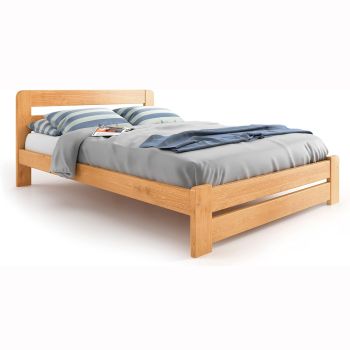 Small Double Size Bed - Wood - L197 x W128 x H80 cm - Alder
