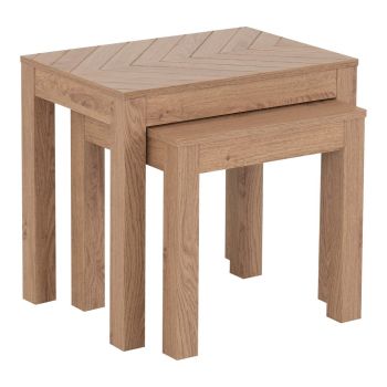 Leon Nest of 2 Tables - L39 x W51 x H56 cm - Medium Oak