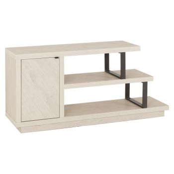 Turin TV Stand - L39.5 x W71.5 x H151 cm - Light Oak/Black