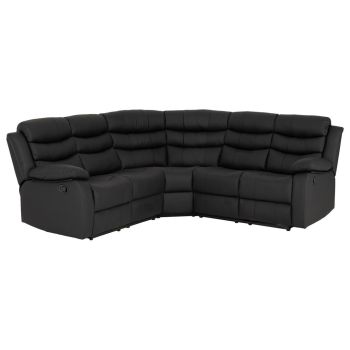 Roma Corner Recliner Sofa - L228 x W102 x H228 cm - Black