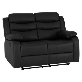 Roma 2 Seater Recliner Sofa - L90 x W102 x H134 cm - Black