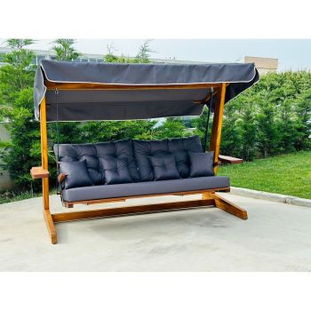 St Andrews 2600 3 Seater Swing Seat with Retractable Leg Rests and Side Table - L270 x W139 x H195 cm