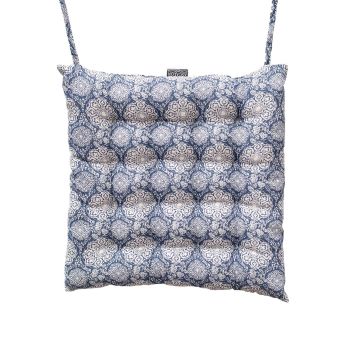 Square Seat Pad - L40 x W40 x H5 cm - Celtic Blue on White