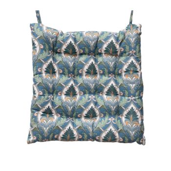 Square Seat Pad - Art Noveaux - Green Print - L40 x W40 x H5 cm