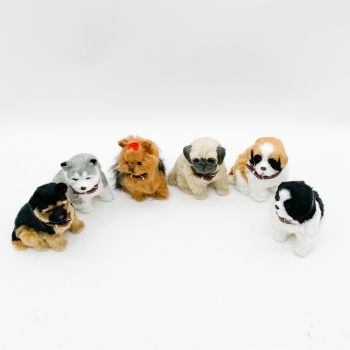 18cm Sitting Puppies-6 Asst Colour - Fabric - L10 x W10 x H17 cm
