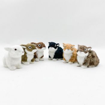 20cm Standing Rabbits-6 Asst Colour - Fabric - L10 x W10 x H24 cm