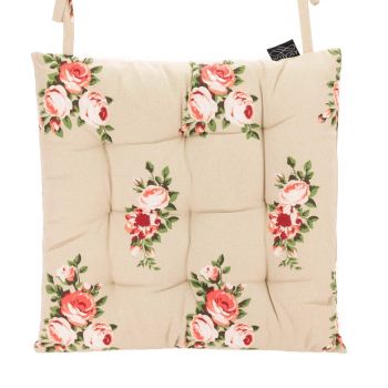 Square Seat Pad - Storo with Rose - L40 x W40 x H6 cm