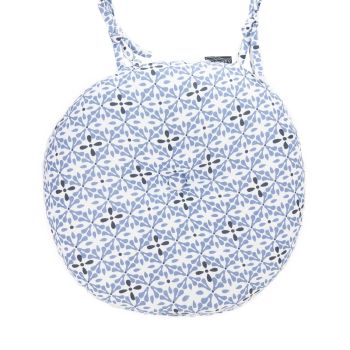 Round Seat Pad - Blue Geometric - L40 x W40 cm