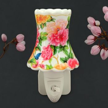 Floral LED Night Light - Ceramic - L8 x W8 x H13 cm