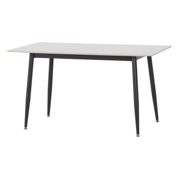 Fenton Dining Table - L80 x W76 x H140 cm - White Marble Stone Effect