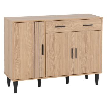 Tessa 3 Door 2 Drawer Sideboard - L40 x W88 x H120 cm - Natural Oak