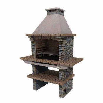 402D Dark Slate Masonry Barbeque - Composite Stone - L58 x W145 x H221 cm - Grey