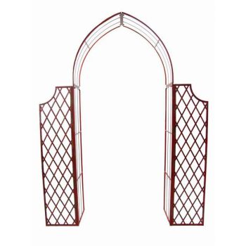 Lattice Arch with Side Panels - L174 x W35 x H220 cm - Antique Green Rust