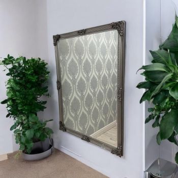 Framed Wall Mirror - L8 x W92 x H122 cm - Silver
