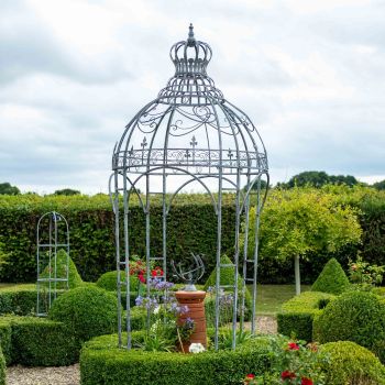 Crown Gazebo 1.4m - L141 x W141 x H367 cm - Grey Blue Stone