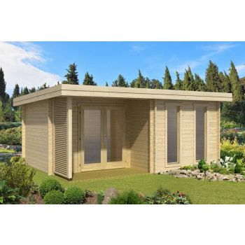 Orkney-Log Cabin, Wooden Garden Room, Timber Summerhouse, Home Office - L580 x W450 x H233.7 cm