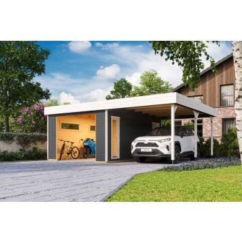 Bahamas + sectional door-Log Cabin, Wooden Garden Room, Timber Summerhouse, Home Office - L680 x W560 x H250.8 cm