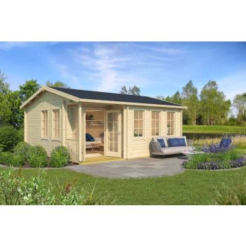 Sri Lanka w/o doors + Sri Lanka 44 SGC-Log Cabin, Wooden Garden Room, Timber Summerhouse, Home Office - L600 x W521.8 x H285 cm