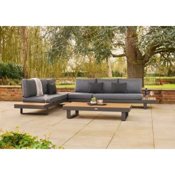 Easton Anthracite Large Corner Set With Sun Recliner - Aluminium - Anthracite