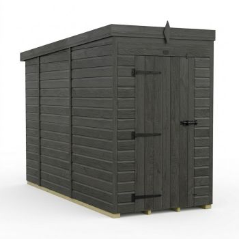 4ft x 10ft Composite Pent Garden Shed Single Door No Windows - Composite - L122 x W305 x H210 cm - Grey