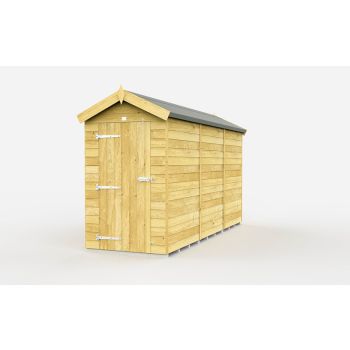 4 x 11 Feet Apex Shed - Single Door Without Windows - Wood - L329 x W118 x H217 cm