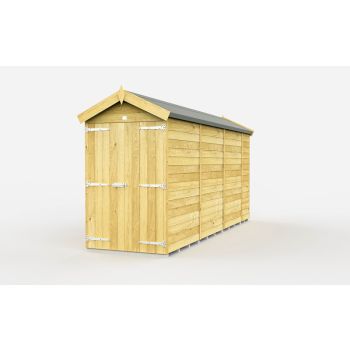 4 x 13 Feet Apex Shed - Double Door Without Windows - Wood - L387 x W118 x H217 cm