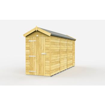 4 x 13 Feet Apex Shed - Single Door Without Windows - Wood - L387 x W118 x H217 cm