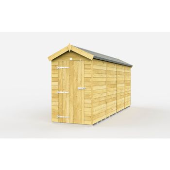 4 x 15 Feet Apex Shed - Single Door Without Windows - Wood - L454 x W118 x H217 cm