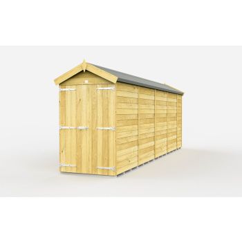 4 x 18 Feet Apex Shed - Double Door Without Windows - Wood - L533 x W118 x H217 cm