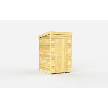 4 x 4 Feet Pent Shed - Single Door Without Windows - Wood - L118 x W127 x H201 cm