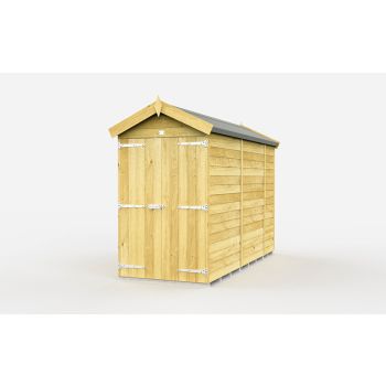 4 x 9 Feet Apex Shed - Double Door Without Windows - Wood - L272 x W118 x H217 cm