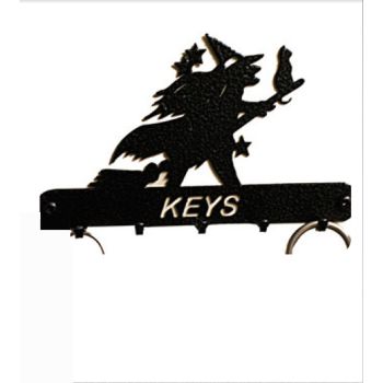 Witch Key Holder - Rack - Solid Steel - W15 x H9 cm - Powder Coated Black